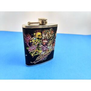 Ed Hardy Beautiful Ghost 7oz Stainless Steel Contoured Flask Christian Audigier
